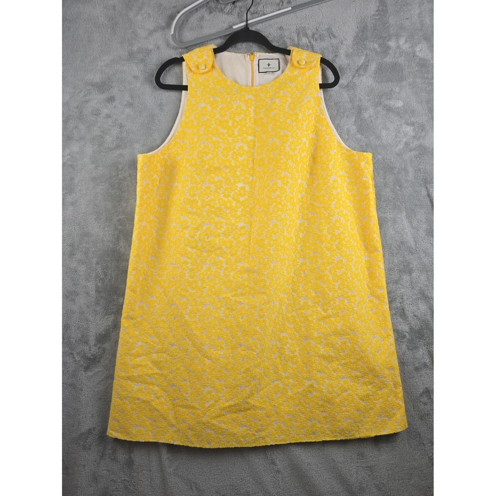 Tuckernuck Jacquard Grace Dress Womens Size 2XL Yellow Daisy Summer Button